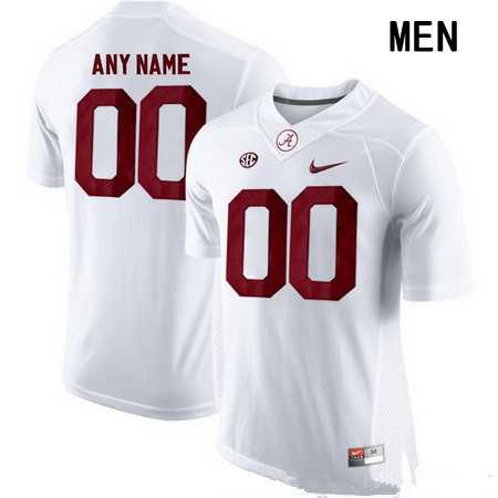 Mens Alabama Crimson Tide Customized College Football Nike Limited Jersey - White